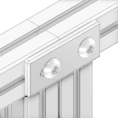 41-115-1SS MODULAR SOLUTIONS TIE PLATE 45MM X 90MM<BR>CREATE RIGHT ANGLE, S.S. HARDWARE, 1 THRU, 1 SLOTTED HOLE